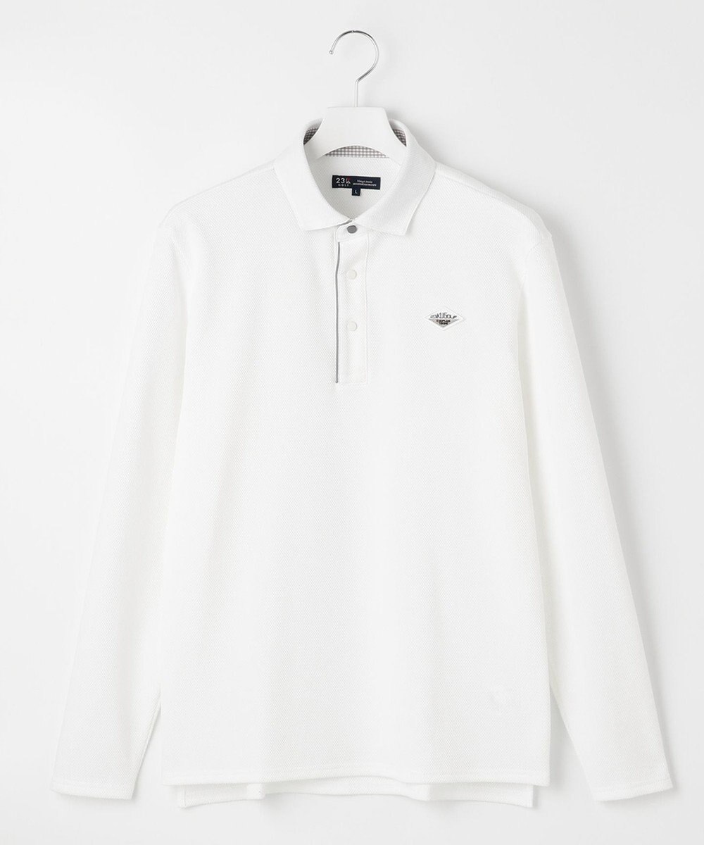 23区GOLF 長く愛せる定番人気！【MEN】【日本製】ハニカムカノコ 長袖ポロシャツ 