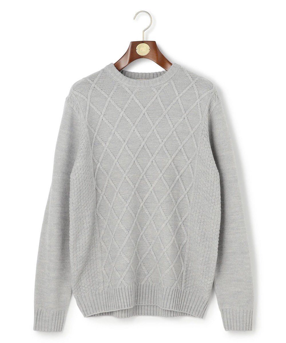 J.PRESS MEN 【WEB・一部店舗限定】ケーブルクルーネック ニット 