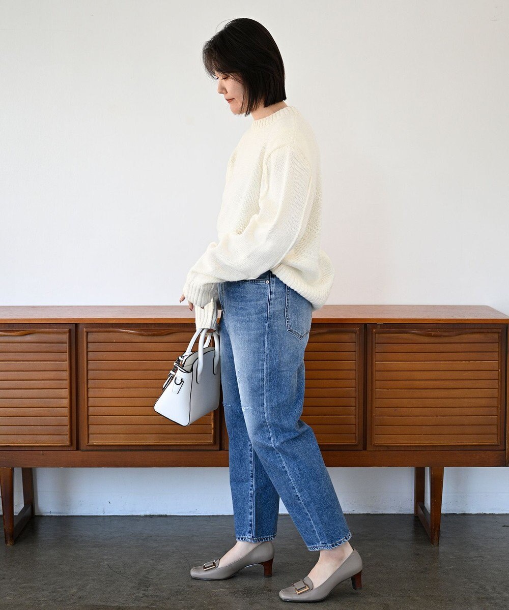 woadblue 【先行販売】SALUU サルー ストレートアンクル デニムパンツ ダメージ 