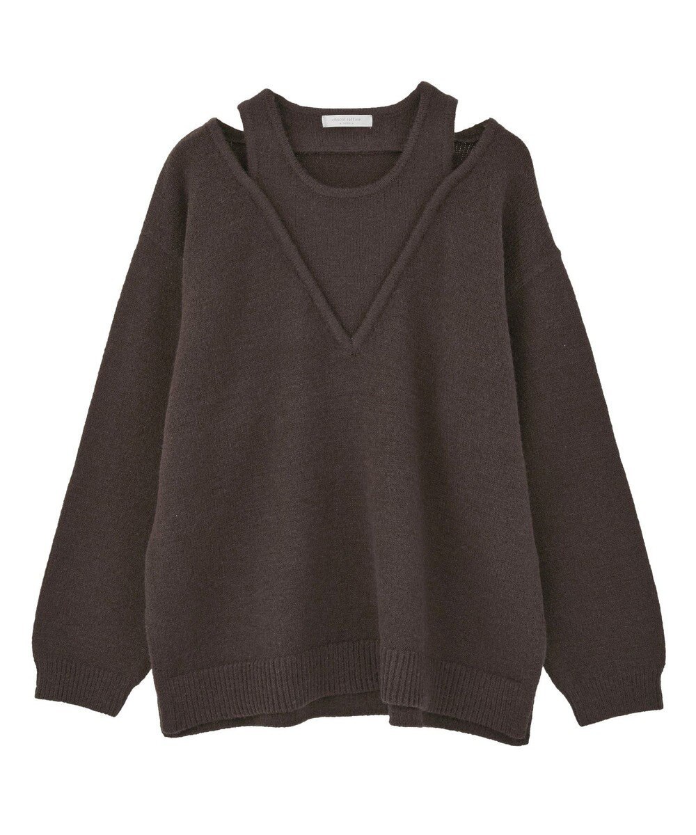 Green Parks フェイクレイヤードＶネックニットプルオーバー 
