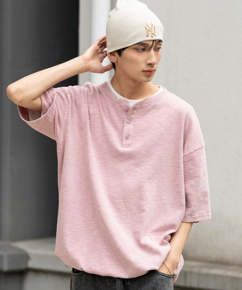 WEGO 【ユニセックス着用ITEM/MLサイズ展開】スラブヘンリーネックT（SS） 