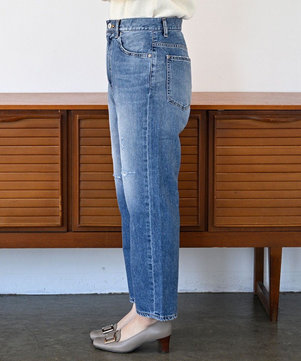 woadblue 【先行販売】SALUU サルー ストレートアンクル デニムパンツ ダメージ 