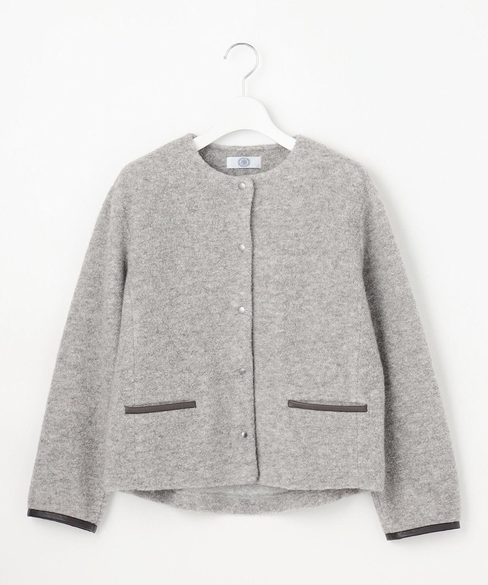 J.PRESS LADIES 【WEB限定】パイルジャージー ノーカラー ブルゾン 