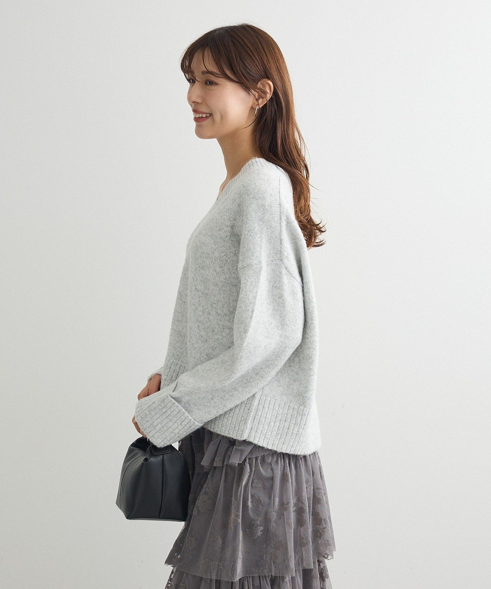 Green Parks ラメＶネックコンパクトニットプルオーバー 