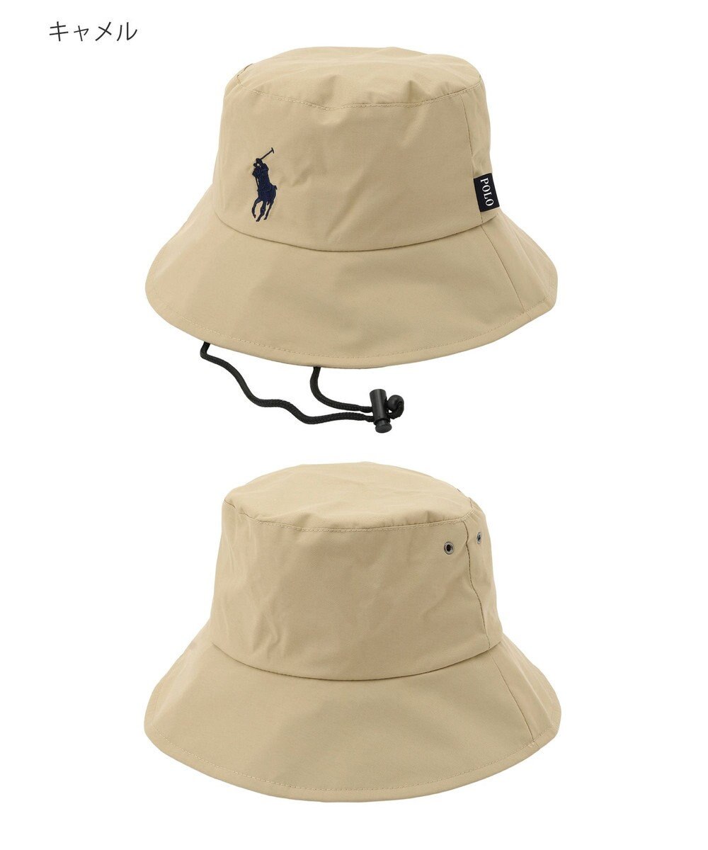 MOONBAT 【WEB限定/遮光/撥水】POLO RALPH LAUREN 晴雨兼用 バケットハット ／つば遮光生地 レインハット あご紐 