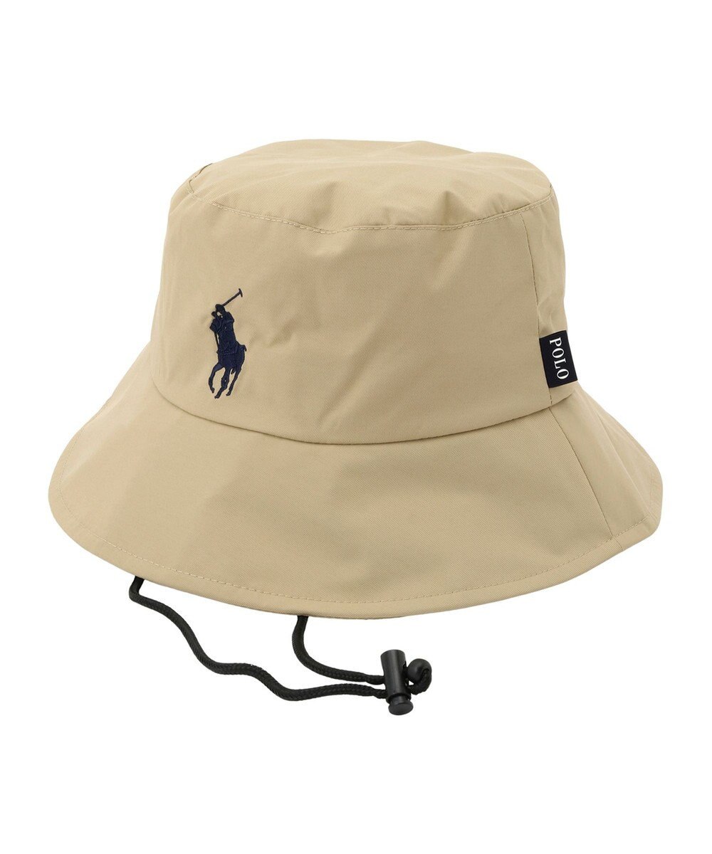 MOONBAT 【WEB限定/遮光/撥水】POLO RALPH LAUREN 晴雨兼用 バケットハット ／つば遮光生地 レインハット あご紐 