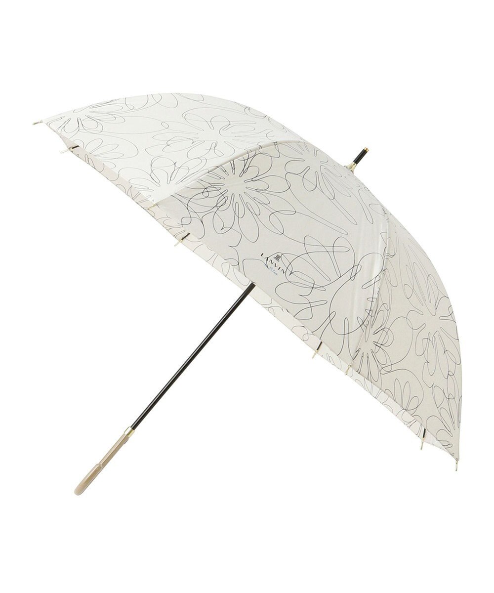 MOONBAT 【新色追加/耐風】ランバン オン ブルー 長傘 フラワー柄サテンジャガードプリント 