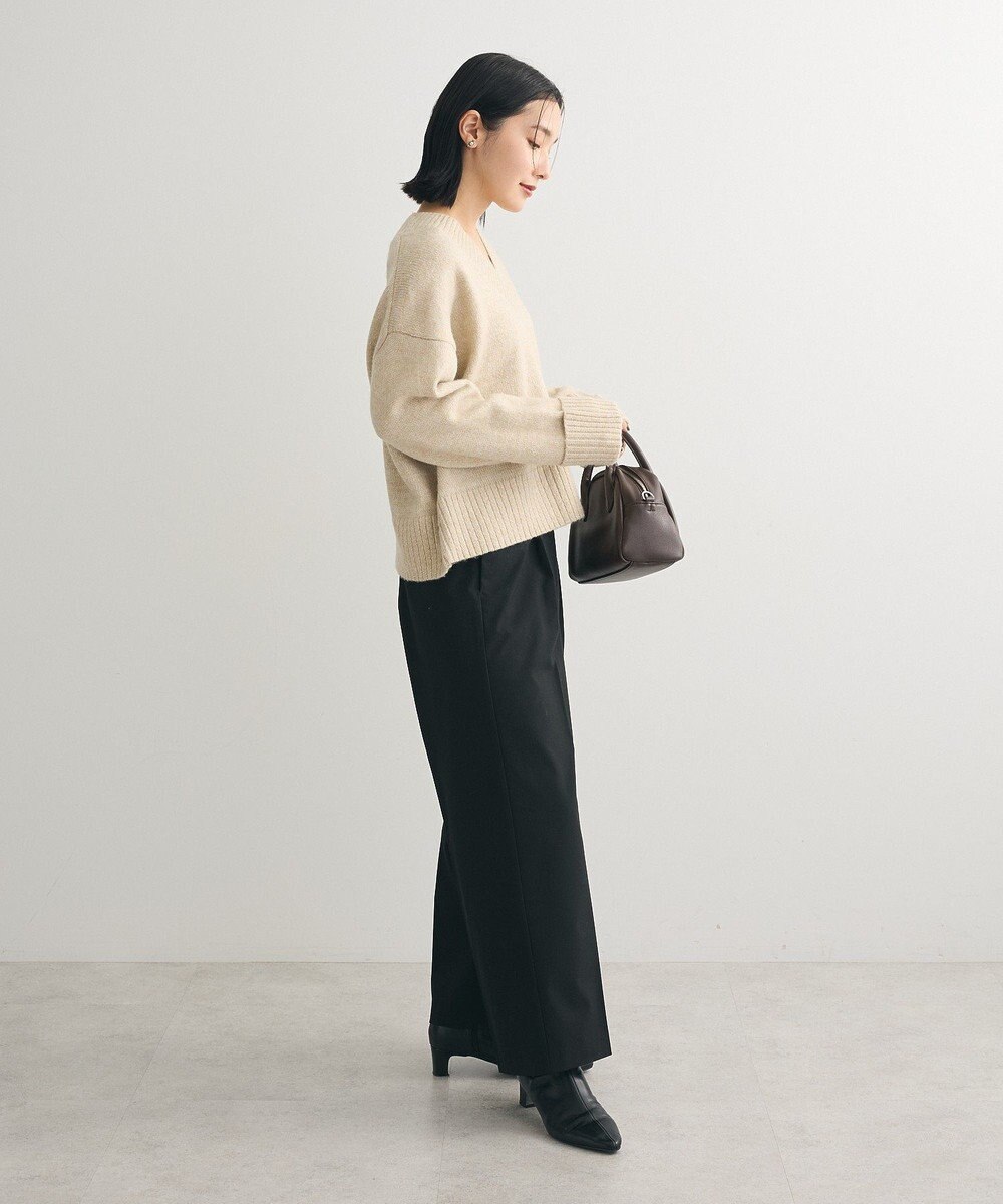 Green Parks ラメＶネックコンパクトニットプルオーバー 