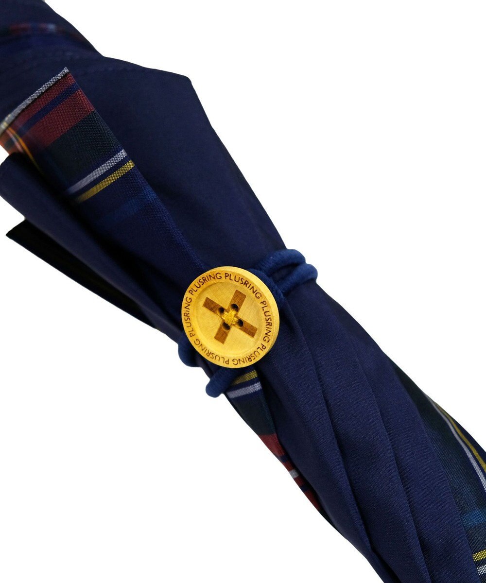 +RING レディース向け プラスリング 晴雨兼用（長ショート） NVY-CHK T1246 