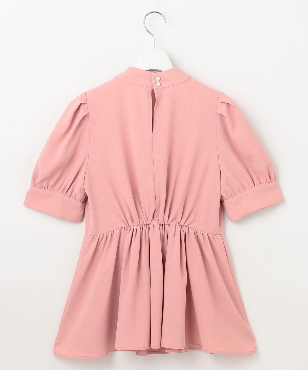 Feroux 【洗える】ペプラム ボウタイブラウス 