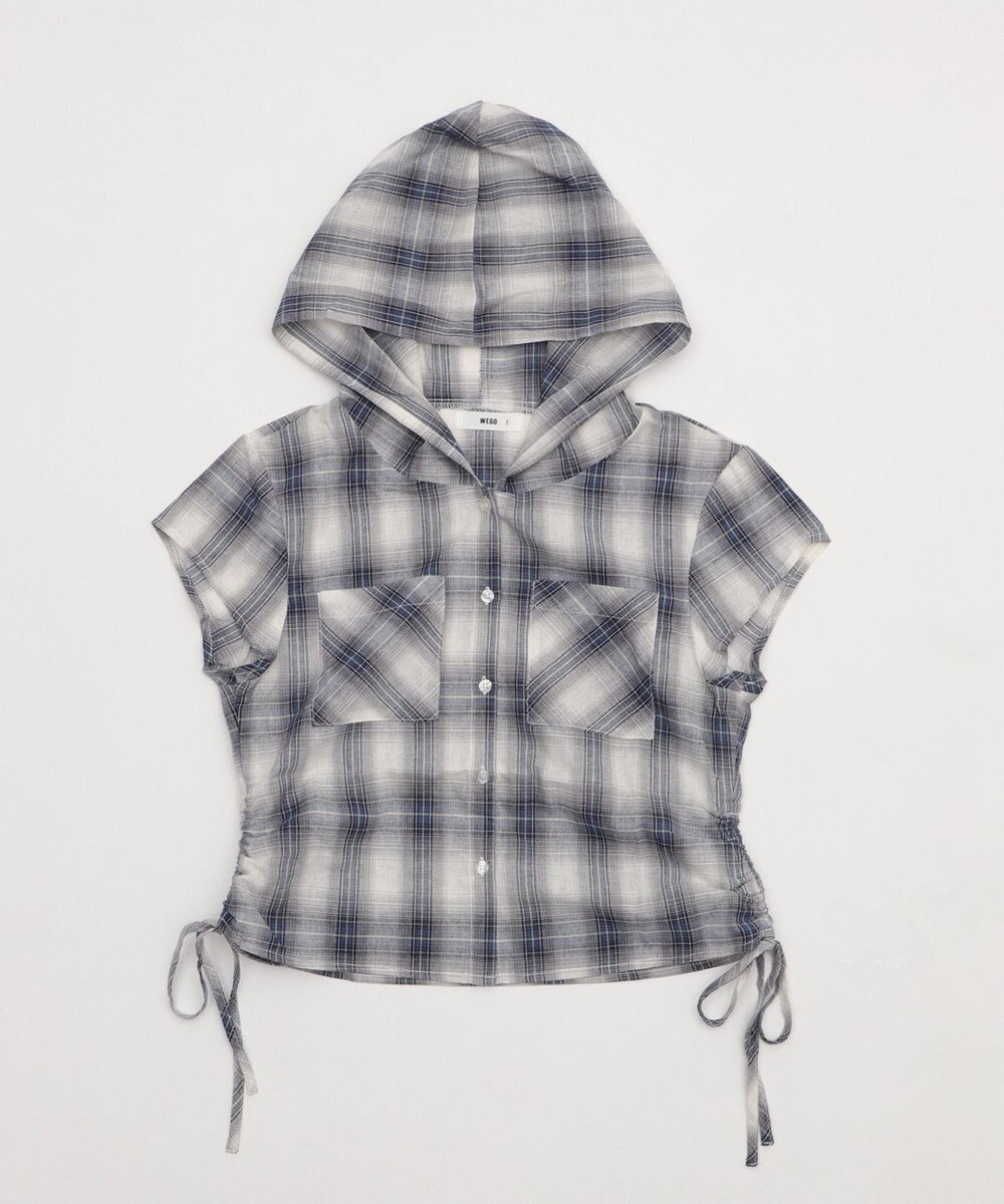 WEGO フードチェックコンパクトシャツ 