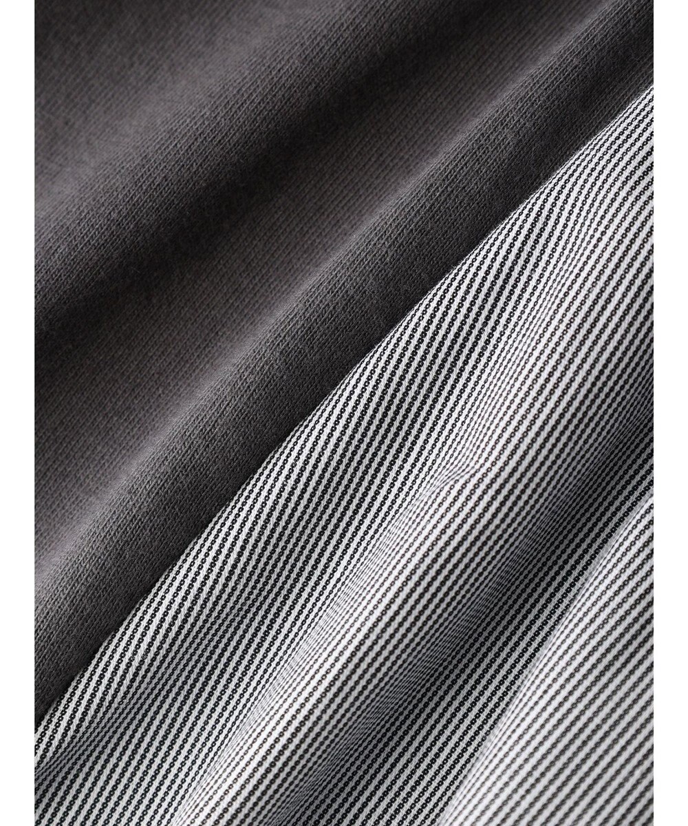 Green Parks 脇リボン５分袖布帛ドッキングプルオーバー 