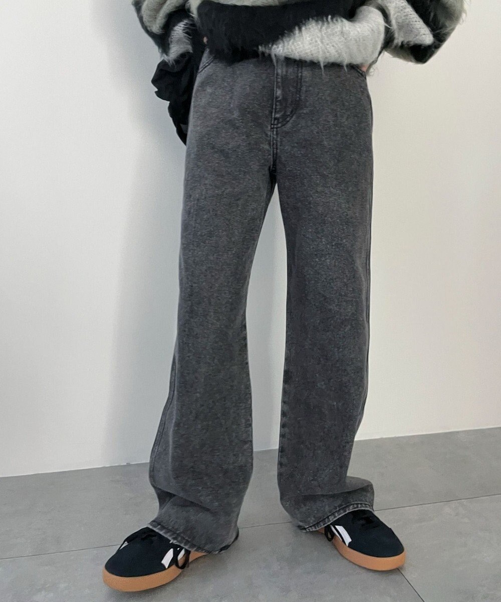 WEGO 【新色追加/美脚/XSSMLサイズ展開】ストレートデニムパンツ 