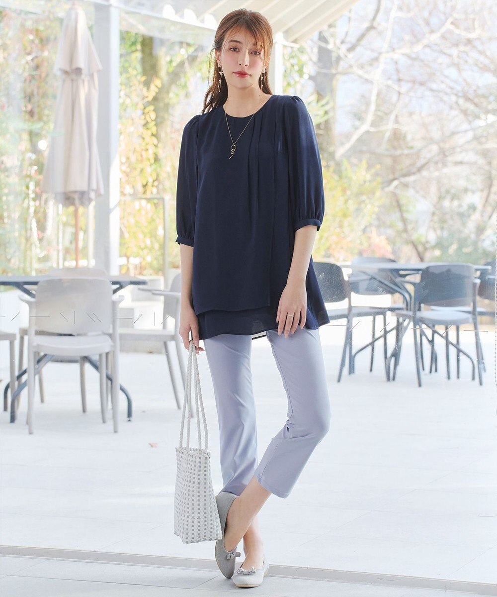 Tiaclasse L ラップ風ジョーゼットチュニック 