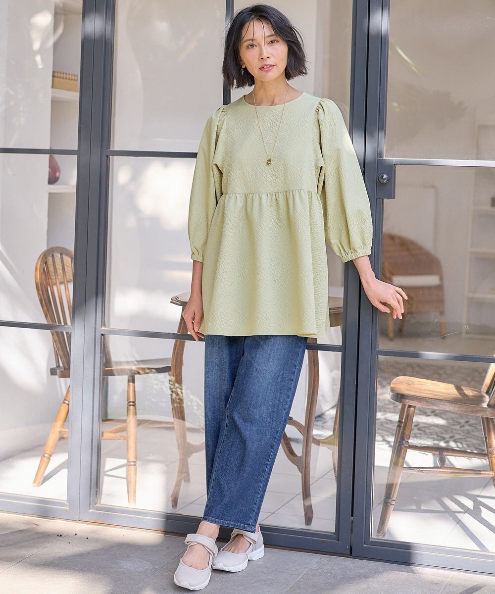 ANY L サッカーパフスリーブブラウス 