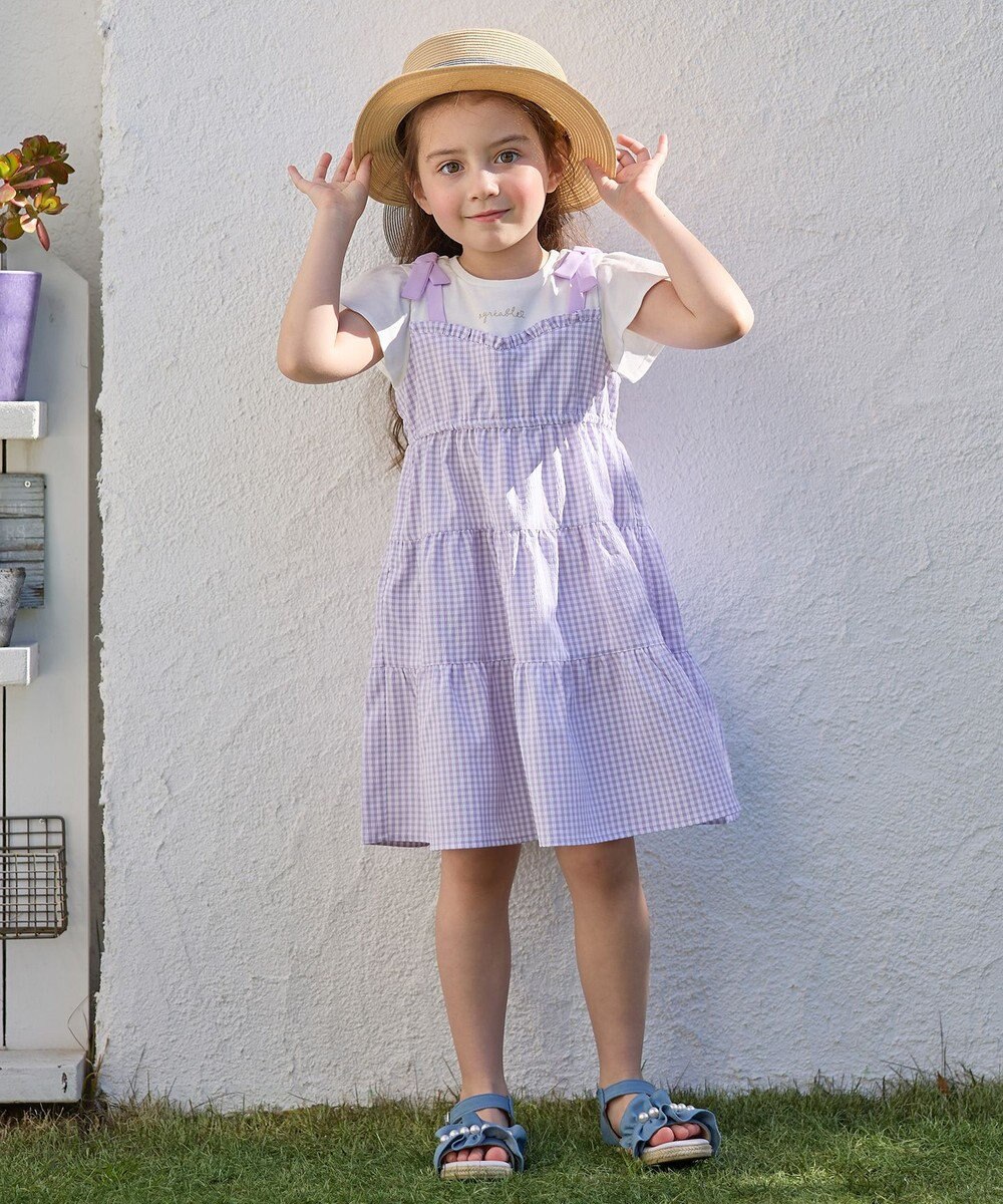 ANY KIDS サッカー ギンガム ワンピース 