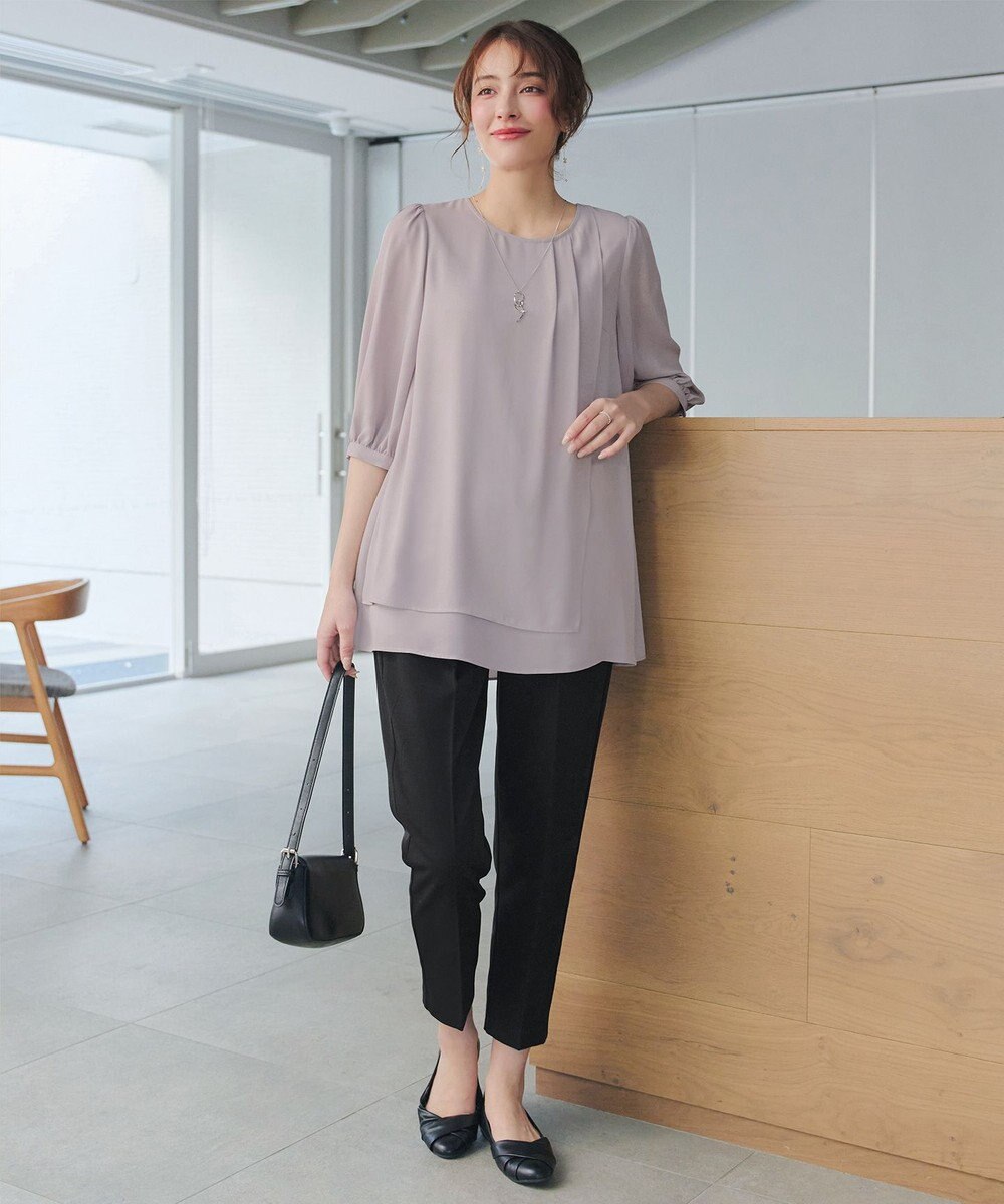 Tiaclasse L ラップ風ジョーゼットチュニック 