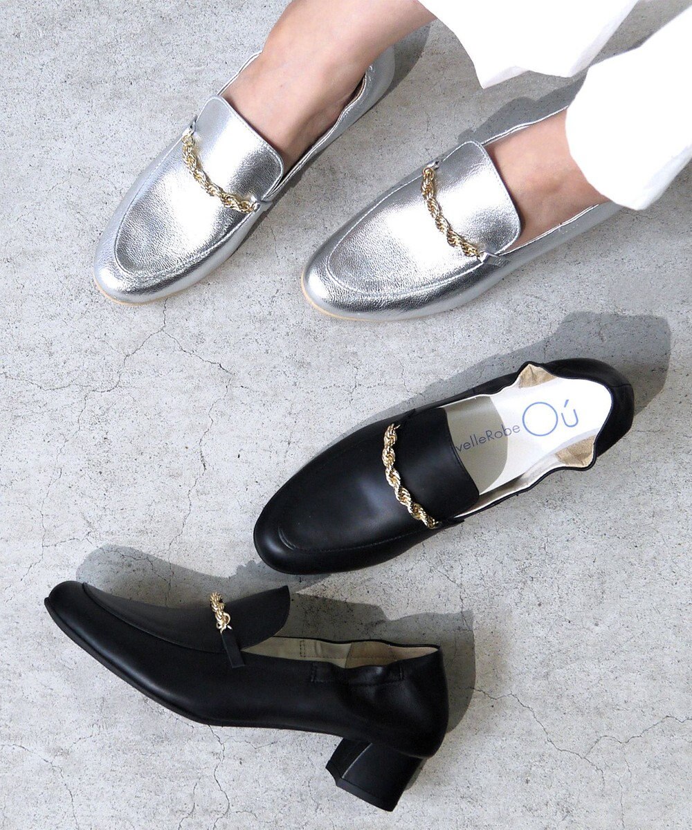 nouvelleRobe Oū 【本革・高反発】Spiral-bit loafers  ヒールローファー 