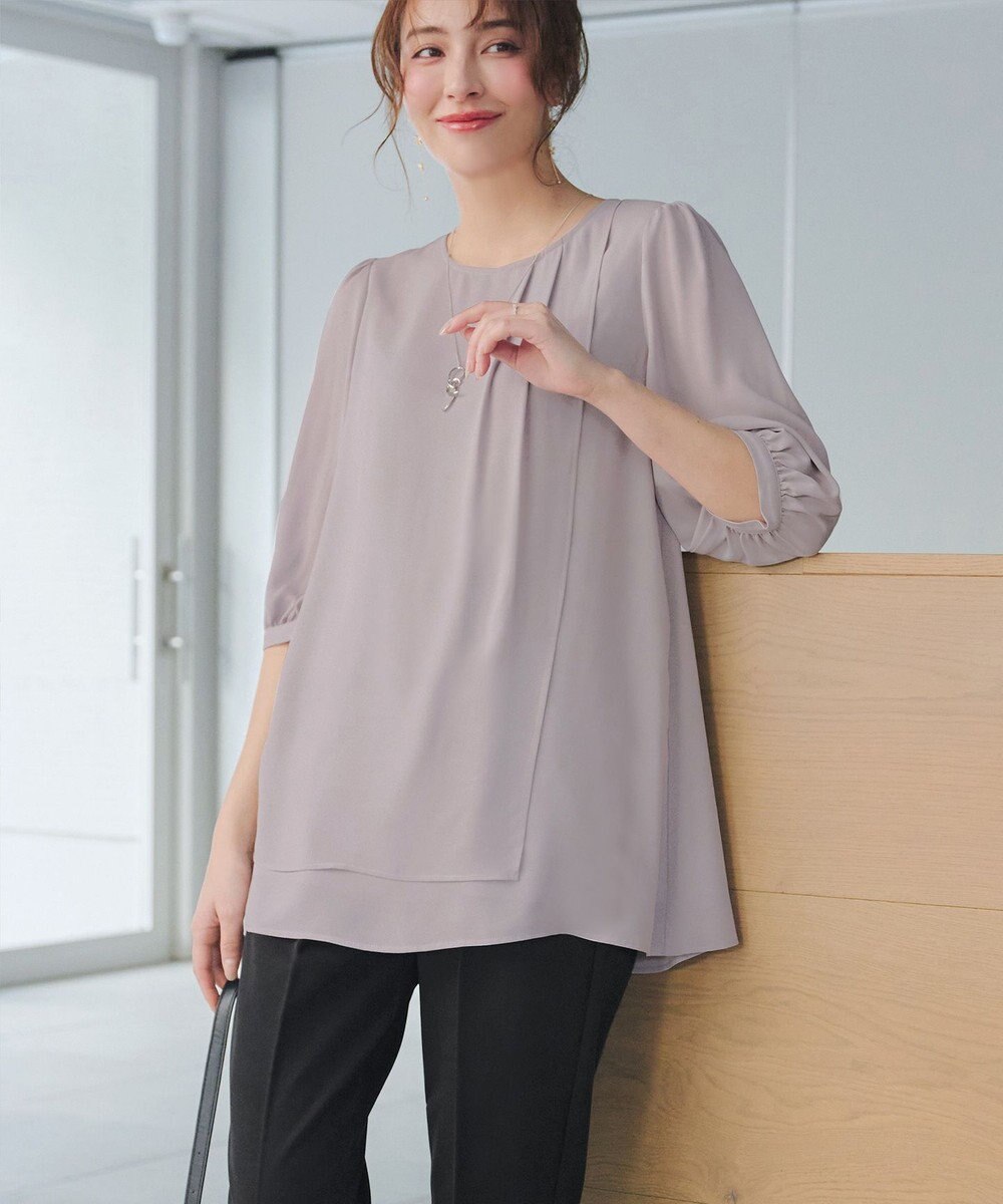 Tiaclasse L ラップ風ジョーゼットチュニック 