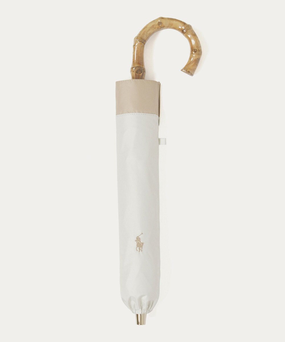 MOONBAT 【WEB限定/遮光率100%/遮熱/UV】POLO RALPH LAUREN（ポロ ラルフローレン）晴雨兼用日傘 ポロポニー ワンポイント刺繍  バイカラー 折りたたみ傘 楽折 