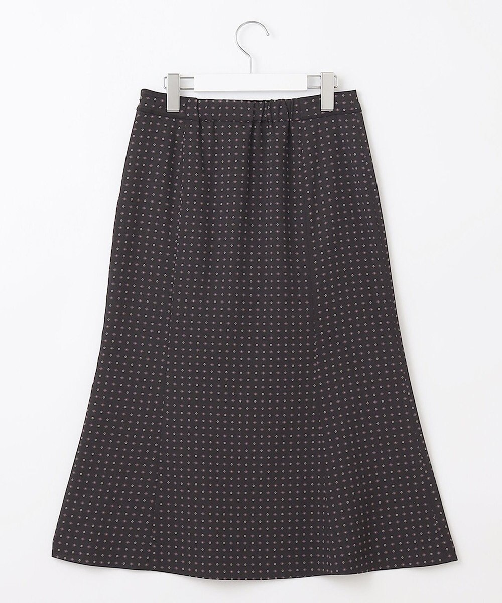 J.PRESS LADIES 【洗える】シュリンクデシン ジオメトリックプリント スカート 