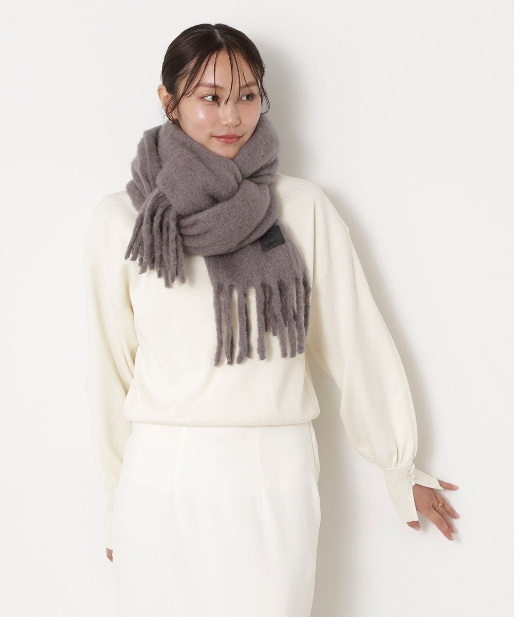 MOONBAT 【WEB限定】FURLA ウール混シャギー無地マフラー/幅40cm 