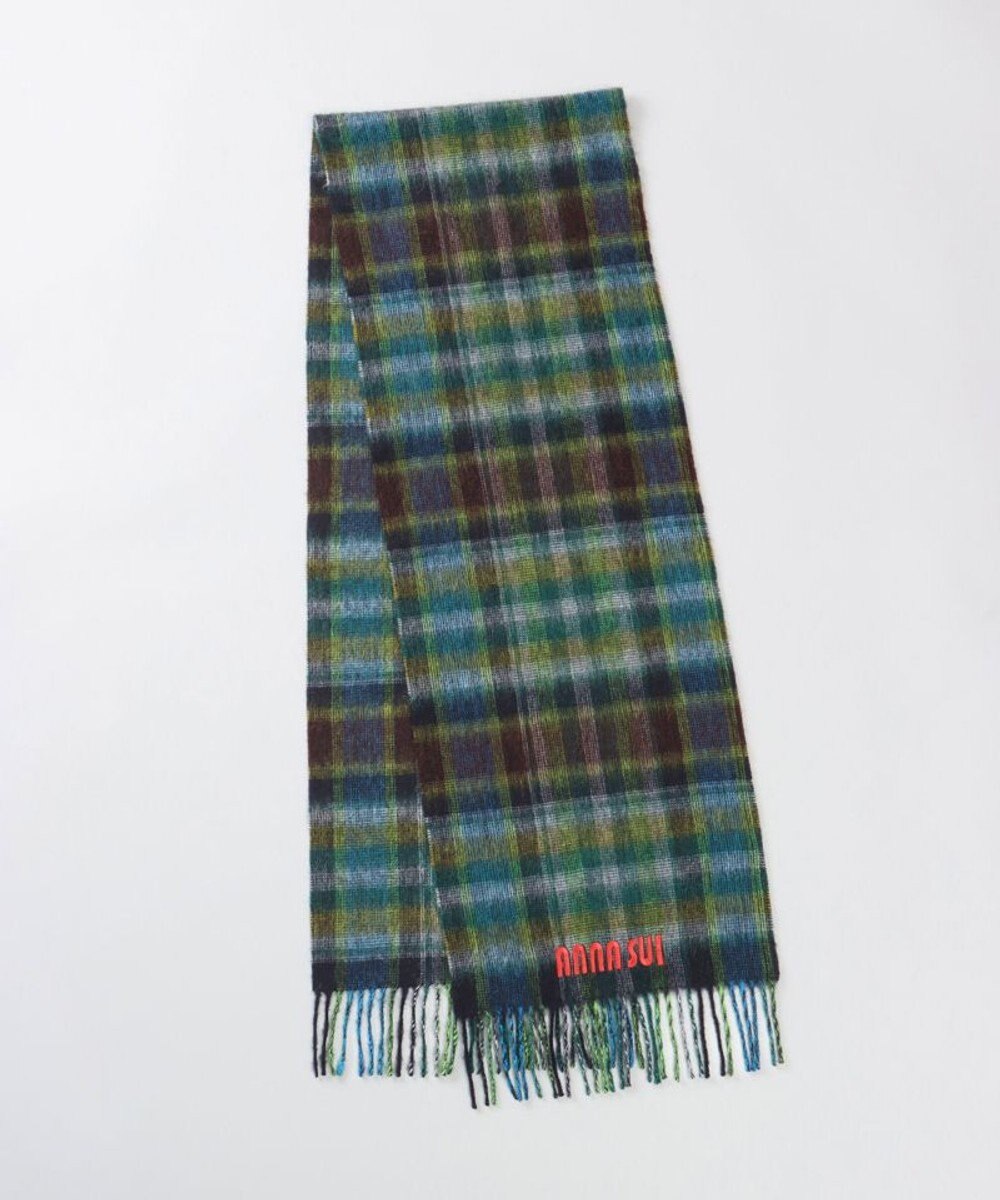 AURORA 【 ANNA SUI（アナ スイ）】ウールチェックマフラー(WASH) 