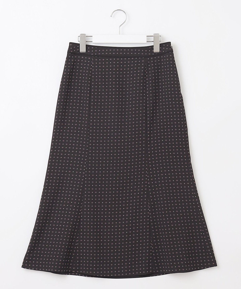 J.PRESS LADIES 【洗える】シュリンクデシン ジオメトリックプリント スカート 