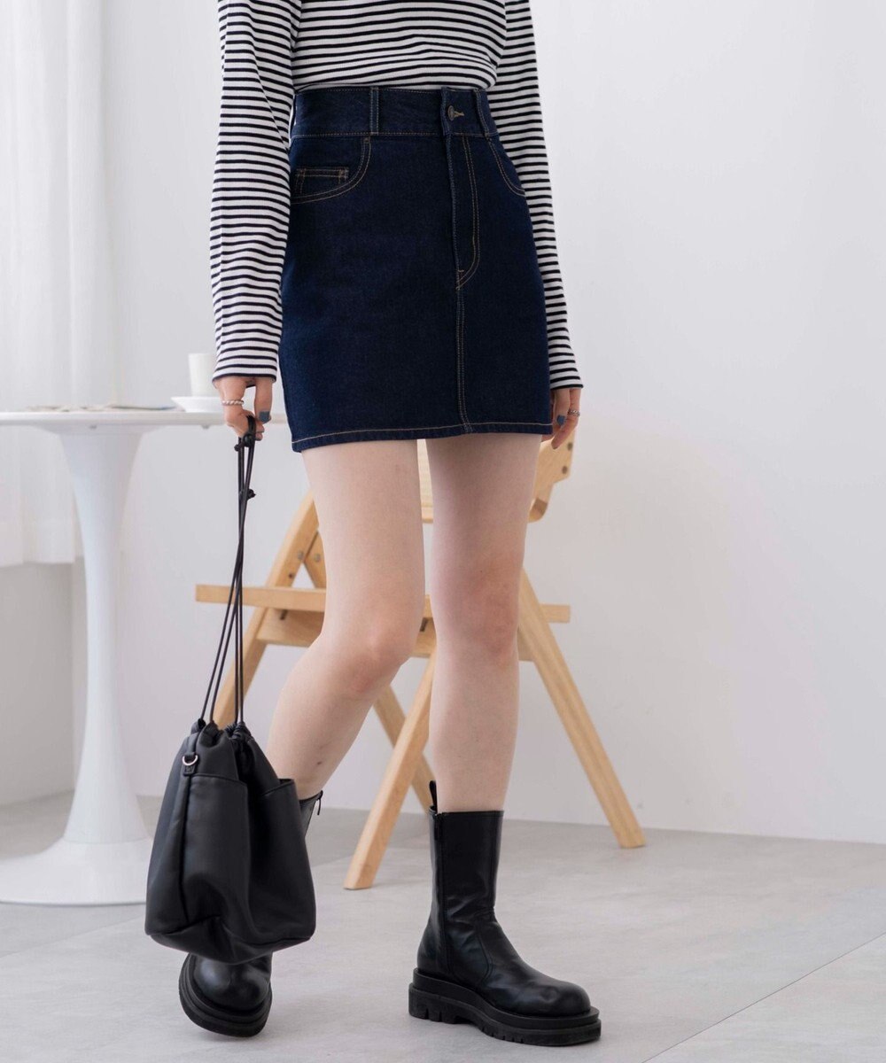 WEGO 台形デニムミニスカート 