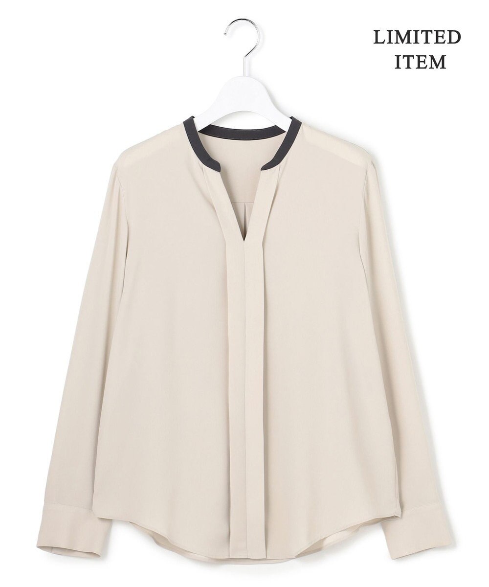 ICB L 【6/12-6/28期間限定・受注生産・WEB限定】BackSatinAmunzen キーネックブラウス 
