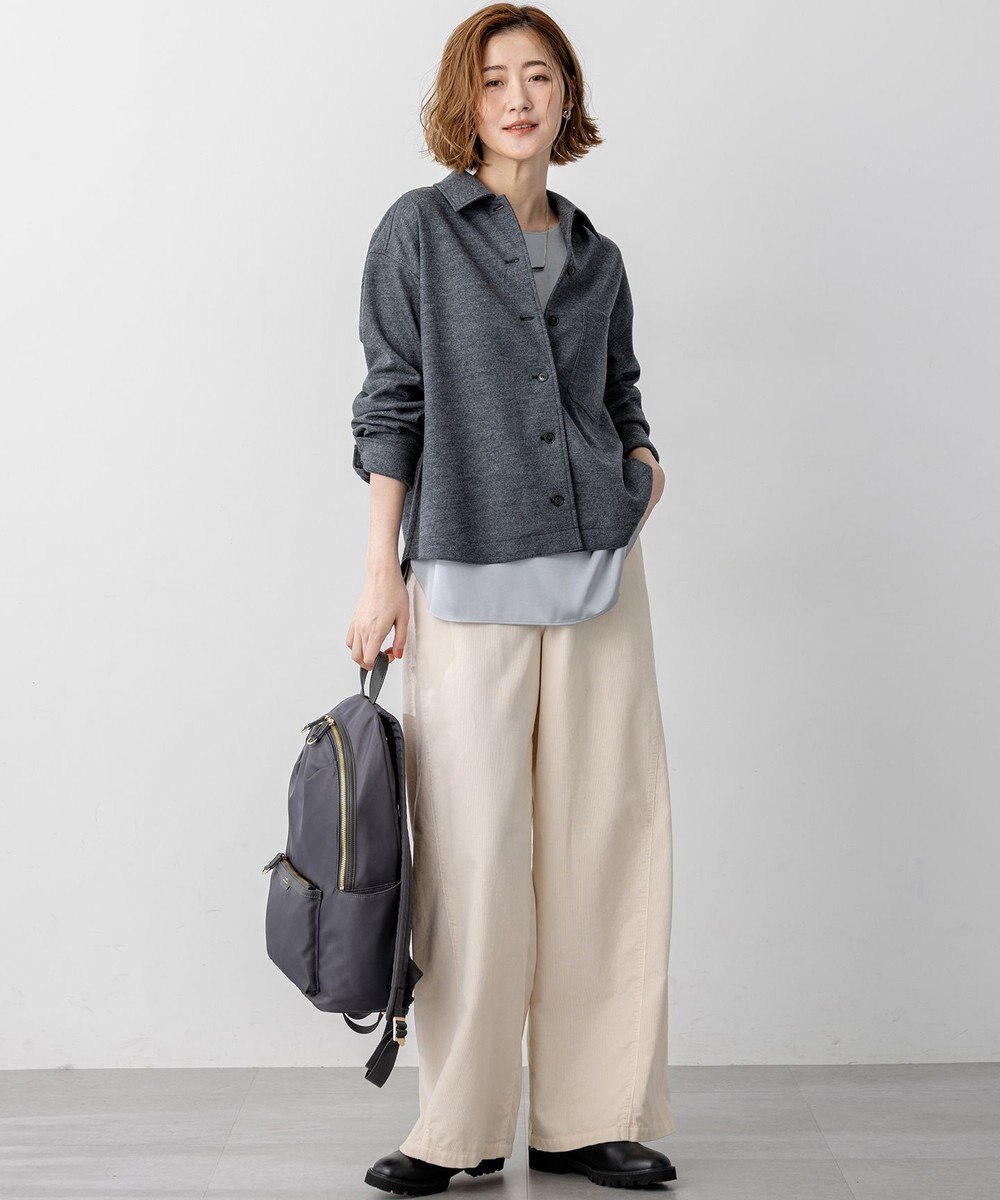 23区 【滝沢眞規子さん着用/VERY掲載/洗える】ウールミルドジャージー シャツ 