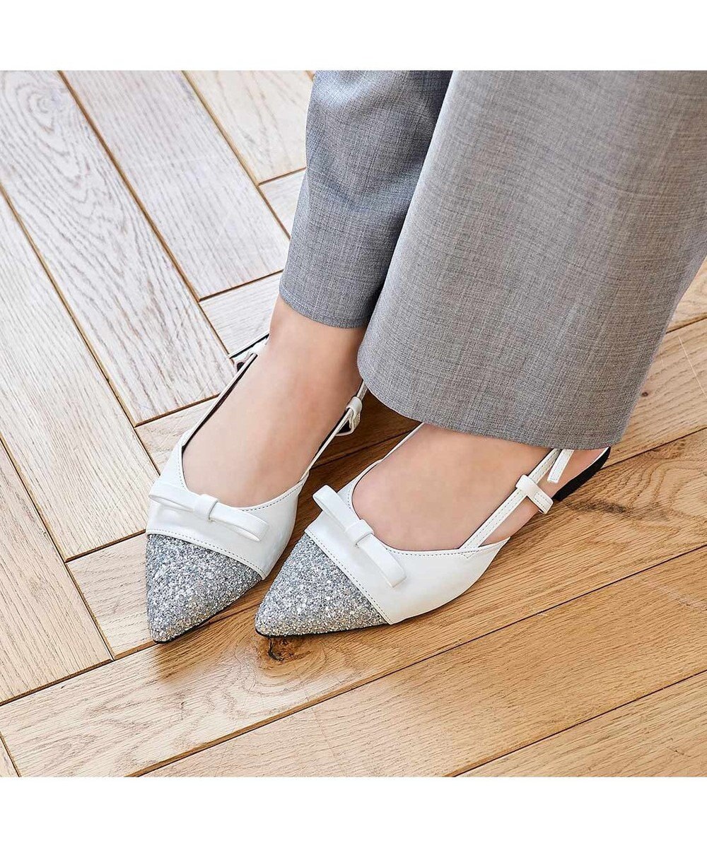 MODE ET JACOMO <carino>グリッターコンビフラットシューズ 