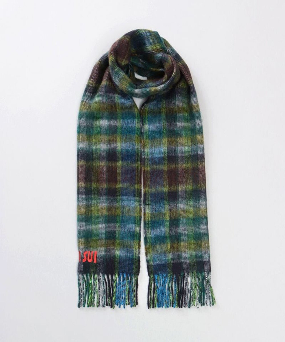 AURORA 【 ANNA SUI（アナ スイ）】ウールチェックマフラー(WASH) 