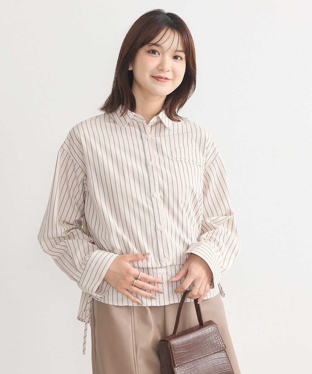 earth music&ecology Ｓｅｔ２点　ドロストショートシャツ＋キャミブラウス 