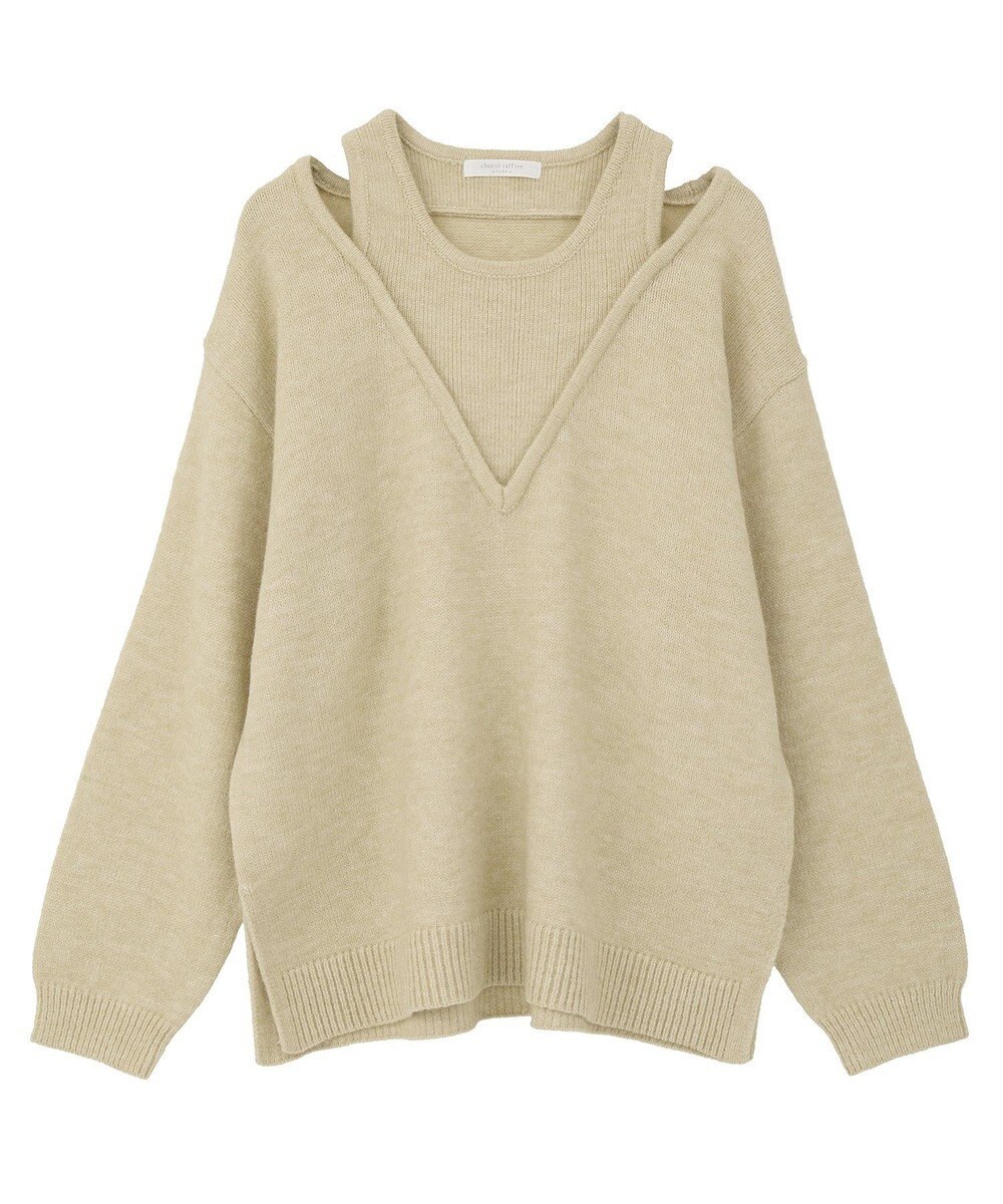 Green Parks フェイクレイヤードＶネックニットプルオーバー 