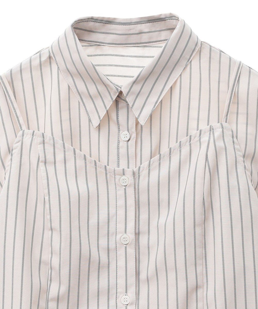 earth music&ecology Ｓｅｔ２点　ドロストショートシャツ＋キャミブラウス 