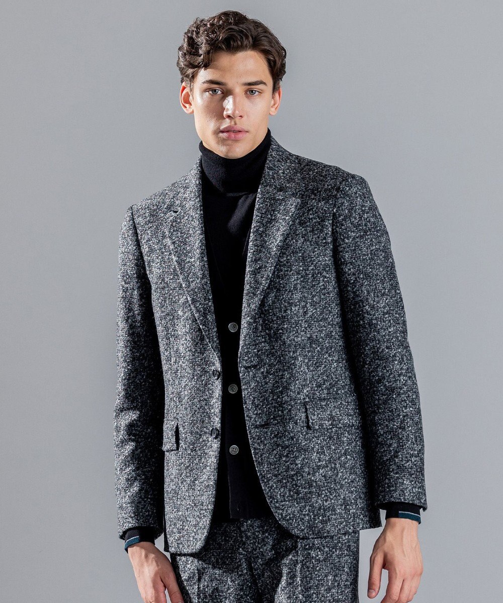 JOSEPH HOMME ROMA TWEED JERSEY JACKET 