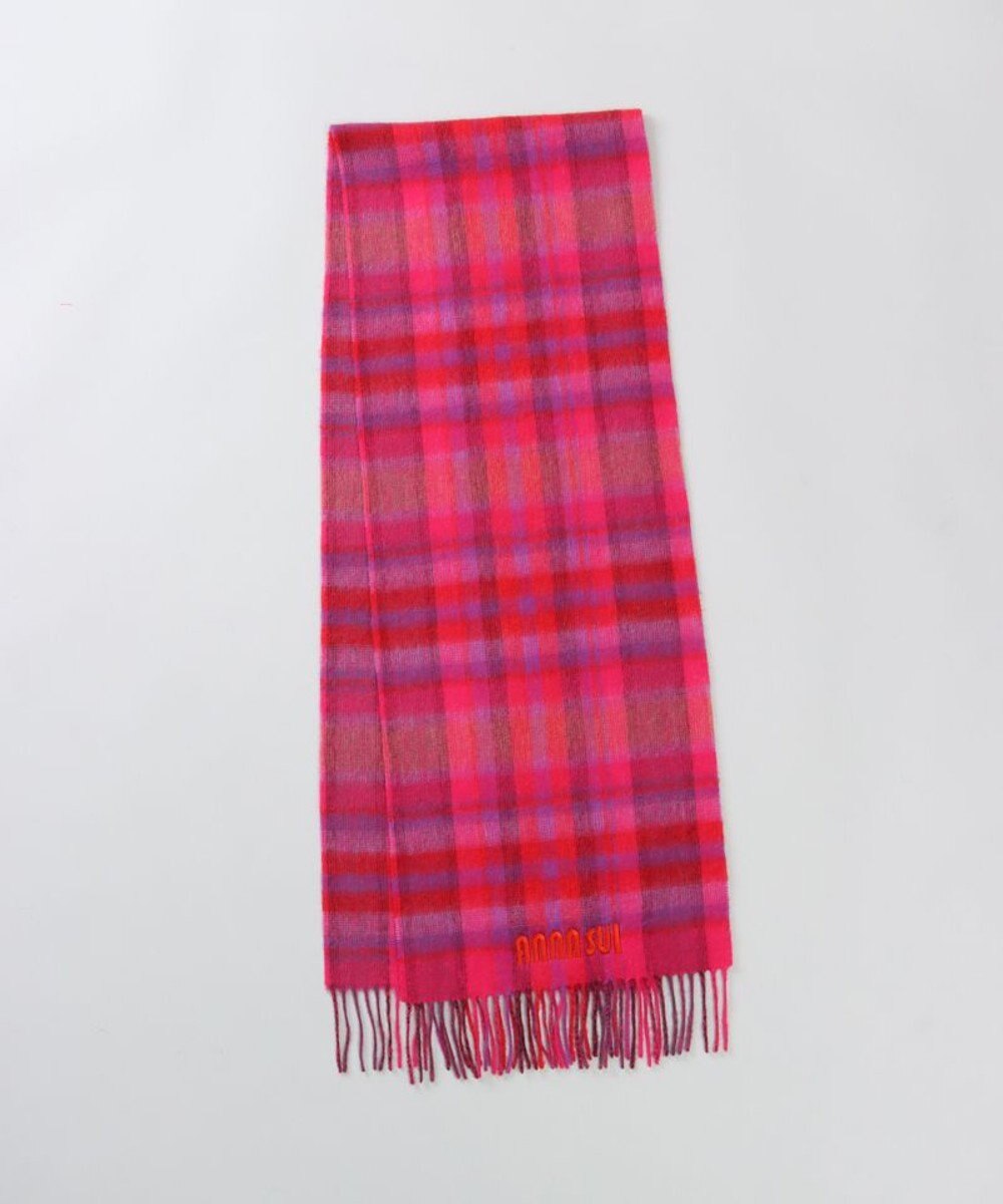 AURORA 【 ANNA SUI（アナ スイ）】ウールチェックマフラー(WASH) 