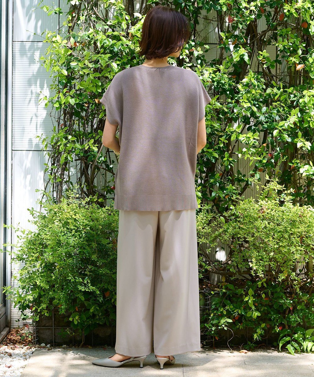 自由区 【WEB限定・洗える・XSサイズあり】ハイツイストコットンアセテート畦編み ニット 