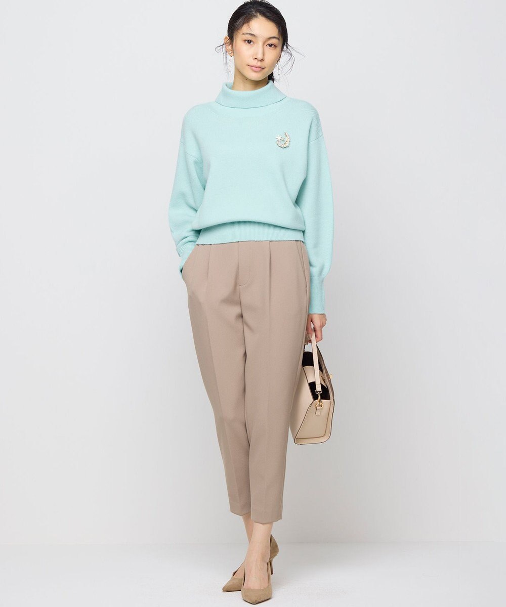 組曲 【暖かい・美シルエット・ストレッチ】バックウォーム テーパードパンツ 