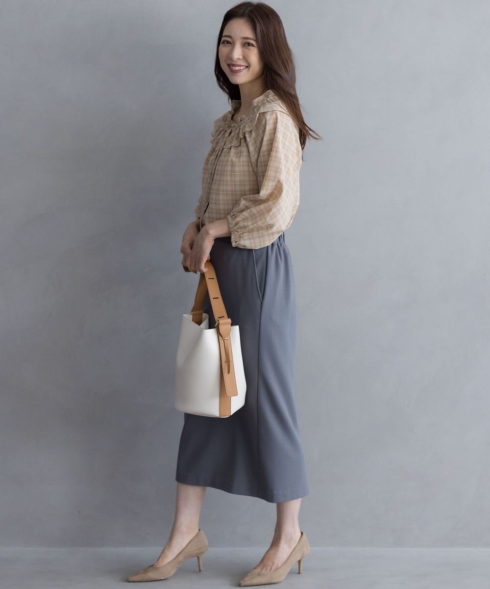 組曲 S ライトトロピカルロールネック ブラウス 