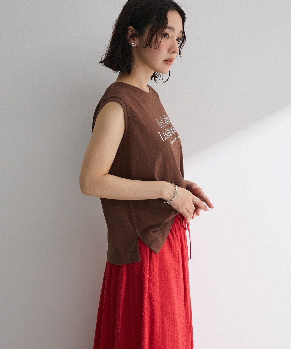 Green Parks ノースリーブフェミニンロゴプルオーバー 