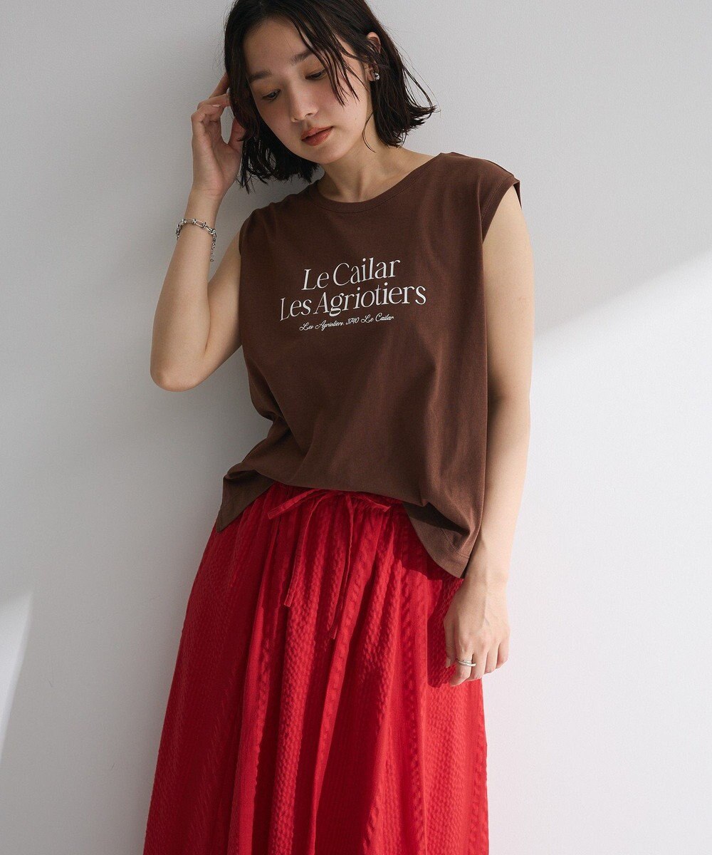 Green Parks ノースリーブフェミニンロゴプルオーバー 