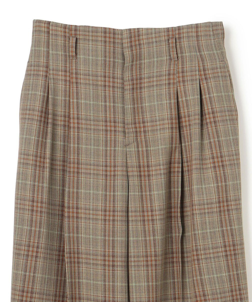 BEIGE， SELMA / チェックウールハイウエストタックパンツ 