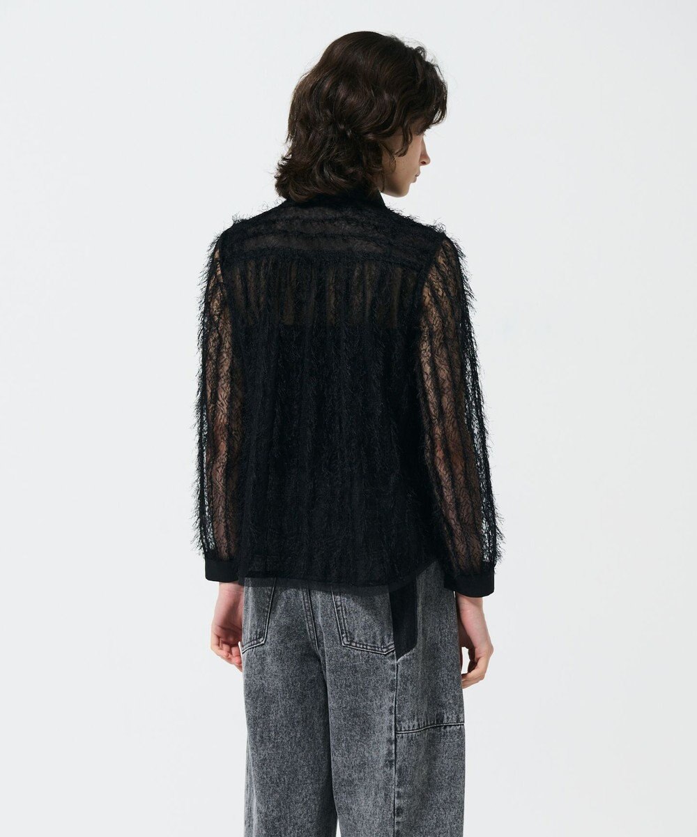 GRACE CONTINENTAL フリンジレースタイ付ブラウス 