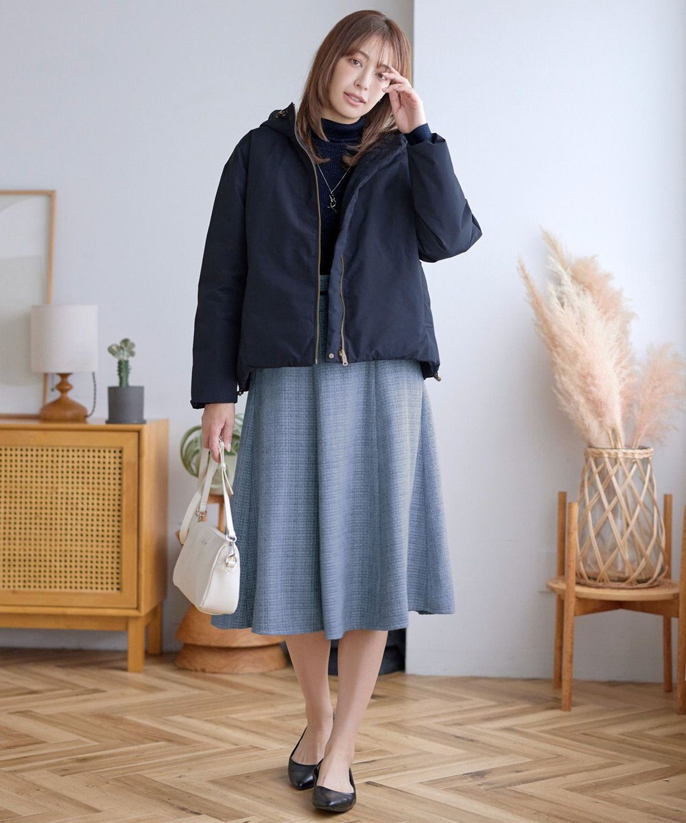 Tiaclasse L ベロアラインツイードスカート 