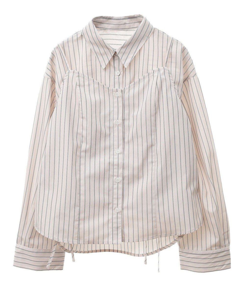 earth music&ecology Ｓｅｔ２点　ドロストショートシャツ＋キャミブラウス 