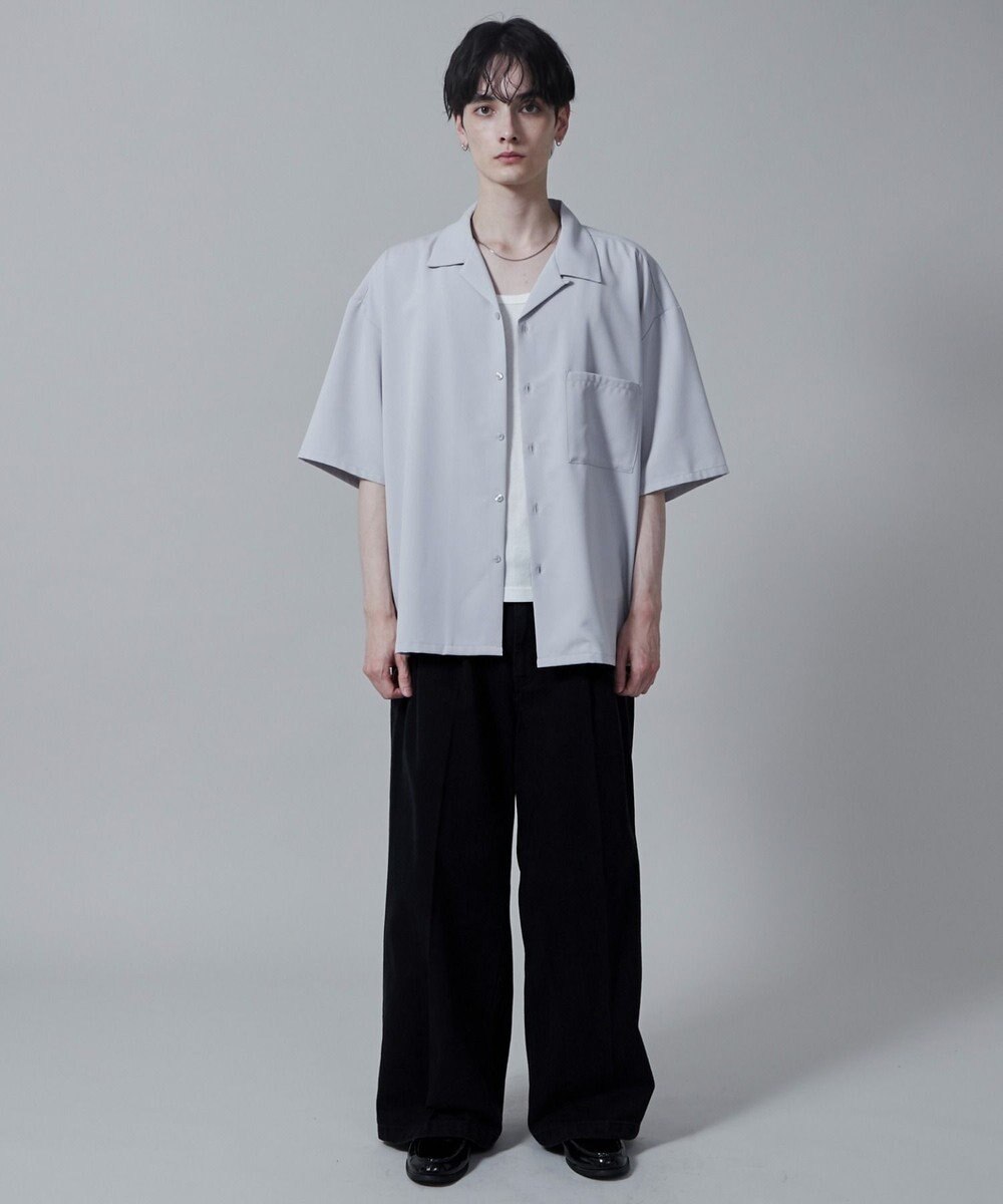 WEGO 【速乾/シワになりにくい】ドライポリオープンカラーシャツ(S) 