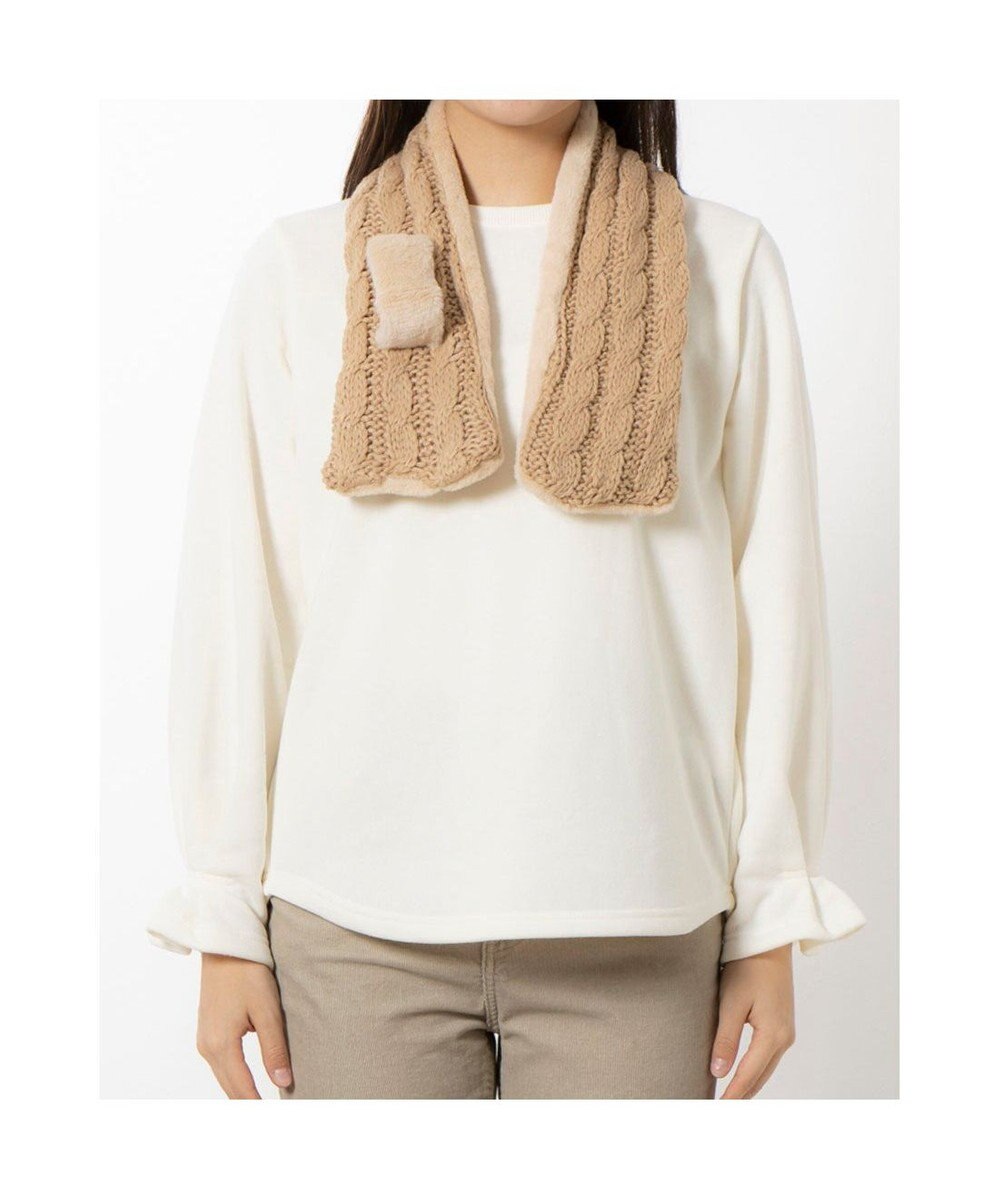 UNBILLION カシュネ cache nez / ニット×フェイクファーマフラー 