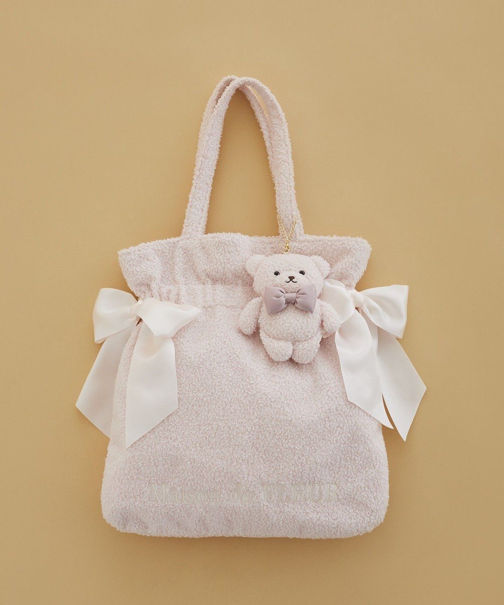 Maison de FLEUR 【限定カラーあり】リボンベアパスケース 